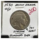 1930 BUFFALO NICKEL CLASHED DIES