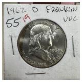 1962-D FRANKLIN SILVER HALF DOLLAR