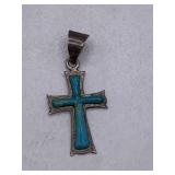 SIGNED NG STERLING SILVER CROSS PENDANT