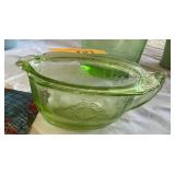 VASELINE GLASS / DEPRESSION GLASS CREAMER