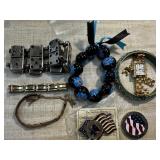 SELECTION OF MIXED JEWELRY / CHALLENGE COIN /WATCH