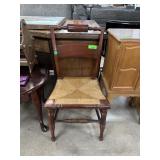 ANTIQUE RUSH BOTTOM CHAIR VERY NICE