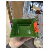 GREEN POTTERY BOWL MARKED NOTE