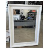 LARGE WHITE FRAMED WALL MIRROR