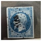 FRANCE #15B 1853 NAPOLEON III MILKY BLUE SHADE