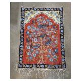 PERSIAN CHAIN STITCH SILK RUG HANGING TREE OF LIFE