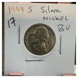 1944-S JEFFERSON SILVER WAR NICKEL BU