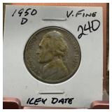 1950-D JEFFERSON NICKEL KEY DATE