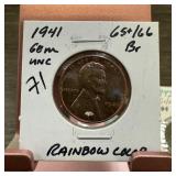 1941 WHEAT PENNY CENT RAINBOW COLOR HIGH GRADE