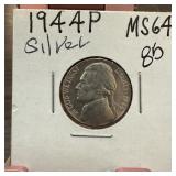 1944-P JEFFERSON SILVER WAR NICKEL