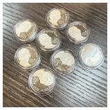 LOT OF 8 PROOF JEFFERSON NICKEL