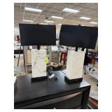 2PC FAUX MARBLE TABLE LAMPS