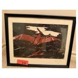 ORIGINAL ART PTERADACTYL SIGNED HARTER RYAN