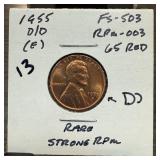 1955-D/D WHEAT PENNY CENT STRONG RPM