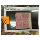 814 MINT NH PL# BLOCK 1938 HARRISON PRES ISSUE