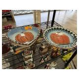 2PC PUMPKIN HEART PLATES FLAT EARTH