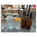 4 PC VINTAGE ANTIQUE GLASS BOTTLES