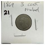 1869 3 CENT NICKEL