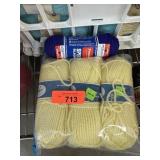 3 SKEINS YELLOW AND BLUE YARN