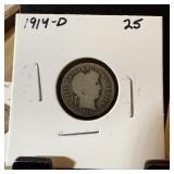 1914-D BARBER SILVER DIME