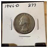 1946-D WASHINGTON SILVER QUARTER