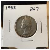 1953 WASHINGTON SILVER QUARTER