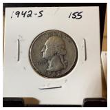 1942-S WASHINGTON SILVER QUARTER