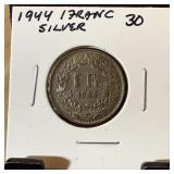 1944 1 FRANC SILVER