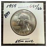 1959 WASHINGTON SILVER QUARTER UNC