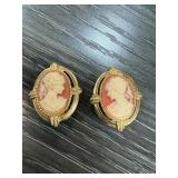 PAIR OF VINTAGE CAMEO EARRINGS