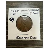 1930-D WHEAT PENNY CENT ROTATED DIES ERROR