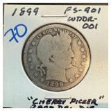 1899 BARBER SILVER QUARTER FS901 WDDR001