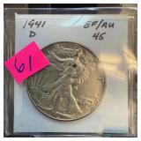 1941-D WALKING LIBERTY SILVER HALF DOLLAR