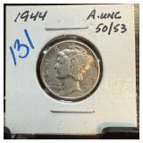 1944 MERCURY SILVER DIME BETTER