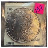 1881-S MORGAN SILVER DOLLAR HIGH GRADE FULL STRIKE