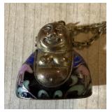 VINTAGE CLOISONNE BUDDHA NECKLACE