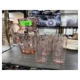 MARION GLASS PITCHER & GLASSES SET