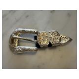 VINTAGE GERMAN SILVER RANGER STYLE WESTERN BUCKLE