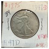 1947-D WALKING LIBERTY SILVER HALF DOLLAR