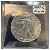 1944-S WALKING LIBERTY SILVER HALF DOLLAR