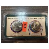 1999 & 2000 SUSAN B ANTHONY & SACAGAWEA DOLLARS