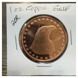 1 OZ COPPER BULLION ROUND EAGLE