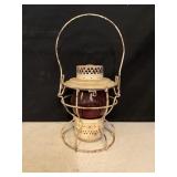 RAILROAD LANTERN WITH RED GLASS