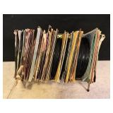 RACK WITH 45s-THE BEATLES, STEVIE WONDER, & MORE