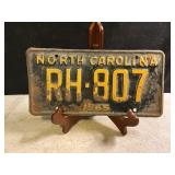 1965 NORTH CAROLINA LICENSE PLATE