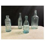 4 GLASS BOTTLES