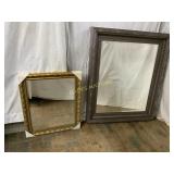 2 WOODEN FRAMED MIRRORS