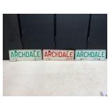 3 ARCHDALE CITY TAGS