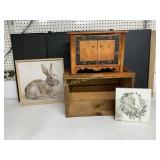 ANIMALS PRINTS WOODEN CRATE  WOODEN CABINET