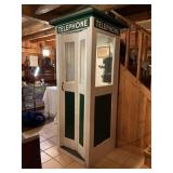 WOODEN TELEPHONE BOOTH WITH PAYPHONE AMD LIGHT POR